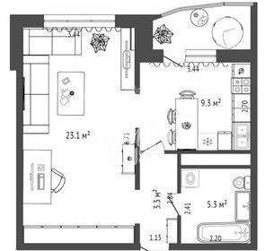 Квартира 41 м², 1-комнатная - изображение 1