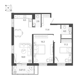 65,5 м², 3-комнатная квартира 12 000 000 ₽ - изображение 56