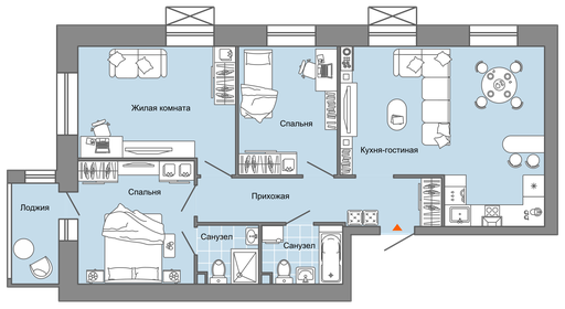 Квартира 84 м², 4-комнатная - изображение 1