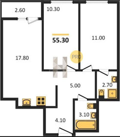 Квартира 55,3 м², 2-комнатная - изображение 4