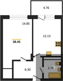 Квартира 38,5 м², 1-комнатная - изображение 1