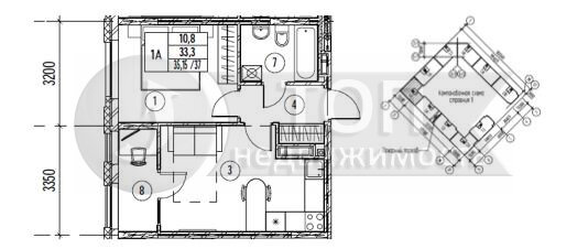 Квартира 37 м², 1-комнатная - изображение 1