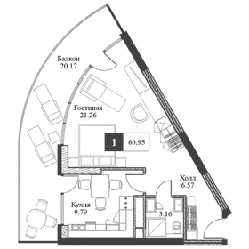 63,4 м², 1-комнатная квартира 12 000 000 ₽ - изображение 84