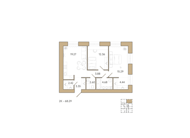 72 м², 2-комнатная квартира 7 200 000 ₽ - изображение 63