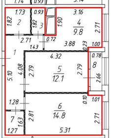 Квартира 52 м², 2-комнатная - изображение 1