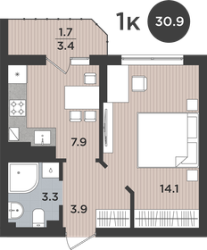 32,5 м², 1-комнатная квартира 4 100 000 ₽ - изображение 75