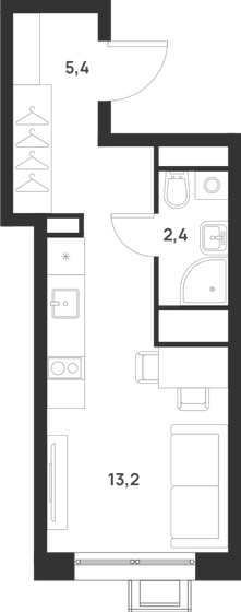 21 м², квартира-студия 7 068 600 ₽ - изображение 39