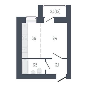 Квартира 24,1 м², 1-комнатная - изображение 1