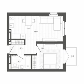 Квартира 41,4 м², 2-комнатная - изображение 1