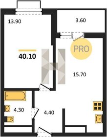 Квартира 40,1 м², 1-комнатная - изображение 1