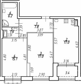 Квартира 66,7 м², 2-комнатная - изображение 1