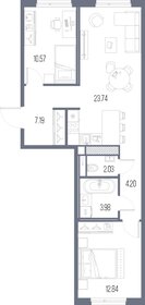 Квартира 64,6 м², 2-комнатная - изображение 1