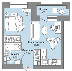 Квартира 32 м², студия - изображение 1