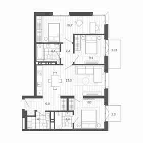 87 м², 4-комнатная квартира 15 313 000 ₽ - изображение 9