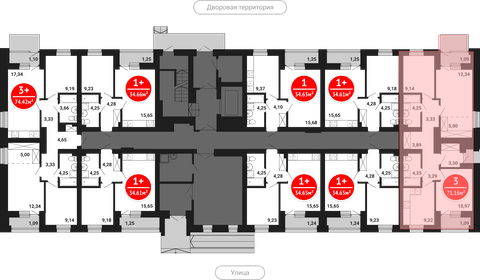 75,6 м², 3-комнатная квартира 11 850 000 ₽ - изображение 64