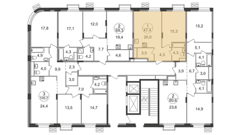 Квартира 47,4 м², 1-комнатная - изображение 2