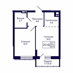 39,9 м², 2-комнатная квартира 6 264 300 ₽ - изображение 20