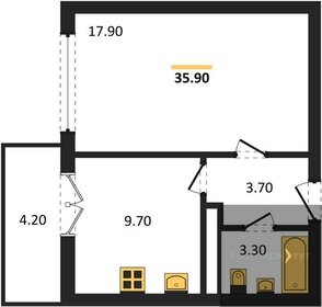 Квартира 35,9 м², 1-комнатная - изображение 1