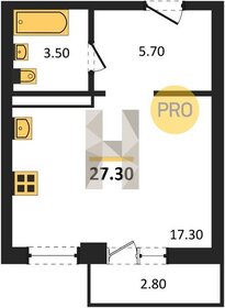 Квартира 27,3 м², студия - изображение 1