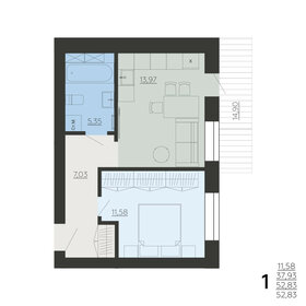 Квартира 52,8 м², 1-комнатная - изображение 1