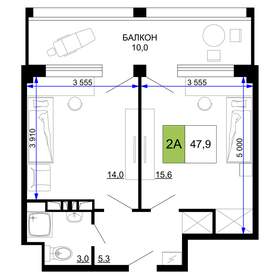 Квартира 47,9 м², 2-комнатные - изображение 1