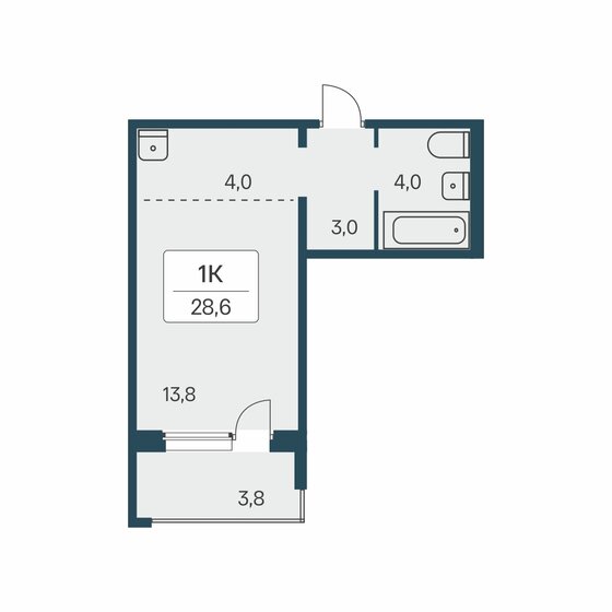 28,6 м², 1-комнатная квартира 3 950 000 ₽ - изображение 19