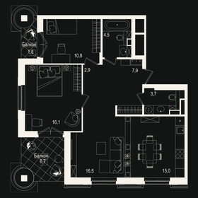 Квартира 85,6 м², 3-комнатная - изображение 1