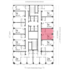 Квартира 38,7 м², 1-комнатная - изображение 2