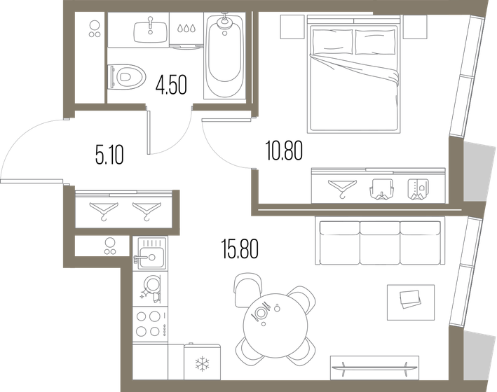 36,2 м², 1-комнатная квартира 17 991 400 ₽ - изображение 15