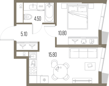 36,2 м², 1-комнатная квартира 17 991 400 ₽ - изображение 1