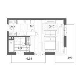Квартира 44,4 м², студия - изображение 1
