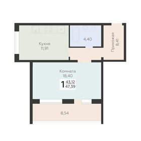 44,9 м², 1-комнатная квартира 4 128 148 ₽ - изображение 11