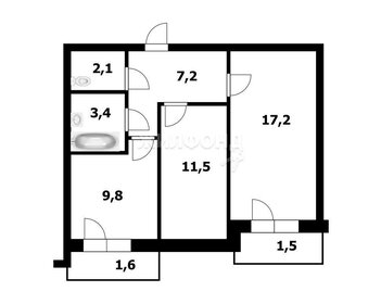 Квартира 53 м², 2-комнатная - изображение 1