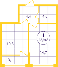 33,7 м², 1-комнатная квартира 3 800 000 ₽ - изображение 40