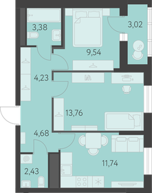 Квартира 51,3 м², 2-комнатная - изображение 1