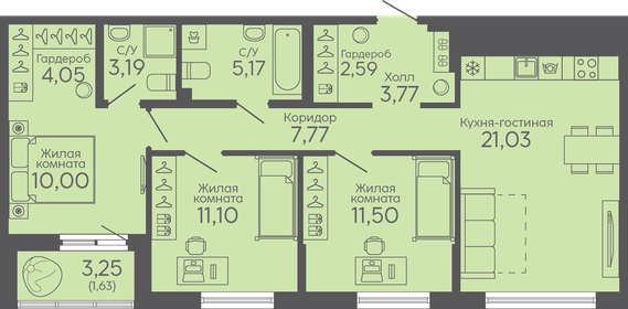 79,4 м², 3-комнатная квартира 7 710 000 ₽ - изображение 12