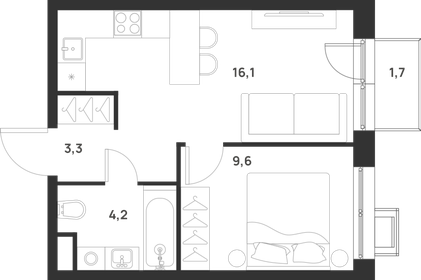 33,7 м², 1-комнатная квартира 11 343 420 ₽ - изображение 7