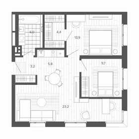 Квартира 66,2 м², 3-комнатная - изображение 1