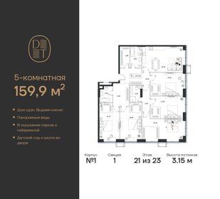 Квартира 159,9 м², 5-комнатная - изображение 1