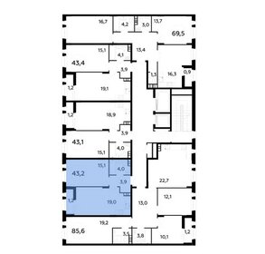 Квартира 43,4 м², 1-комнатная - изображение 2