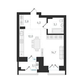 Квартира 38,8 м², 1-комнатная - изображение 1