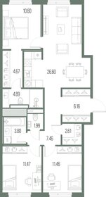 Квартира 91,9 м², 3-комнатная - изображение 1