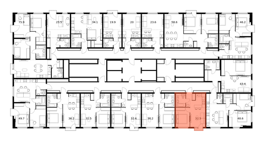 Квартира 32,5 м², 1-комнатная - изображение 2