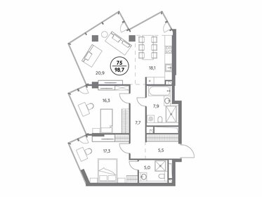 104 м², апартаменты-студия 85 000 000 ₽ - изображение 70