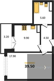 Квартира 39,5 м², 1-комнатная - изображение 1