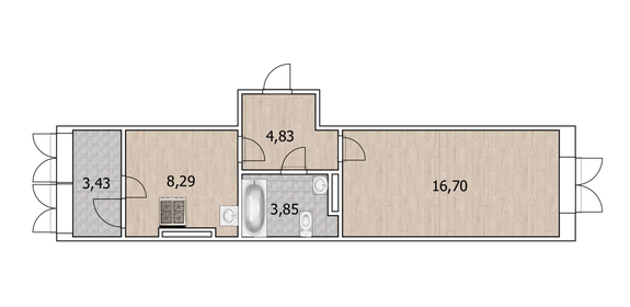 39 м², 1-комнатная квартира 4 650 000 ₽ - изображение 81