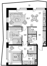93 м², 3-комнатная квартира 26 000 000 ₽ - изображение 135
