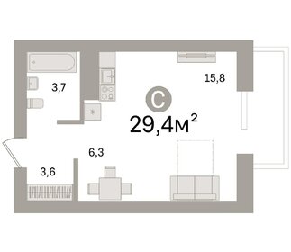 27,4 м², квартира-студия 2 700 000 ₽ - изображение 41