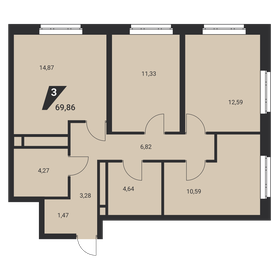 61,5 м², 3-комнатная квартира 6 150 000 ₽ - изображение 112