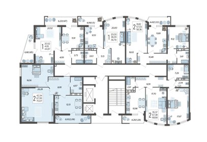 70 м², 2-комнатная квартира 12 500 000 ₽ - изображение 105